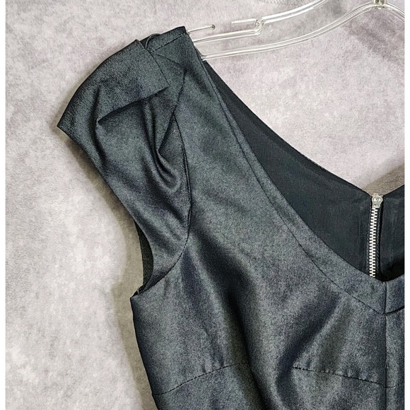 Antonio Melani Dress Size 0 Sheath Metallic Gray Pleated Cocktail Career - Picture 8 of 11